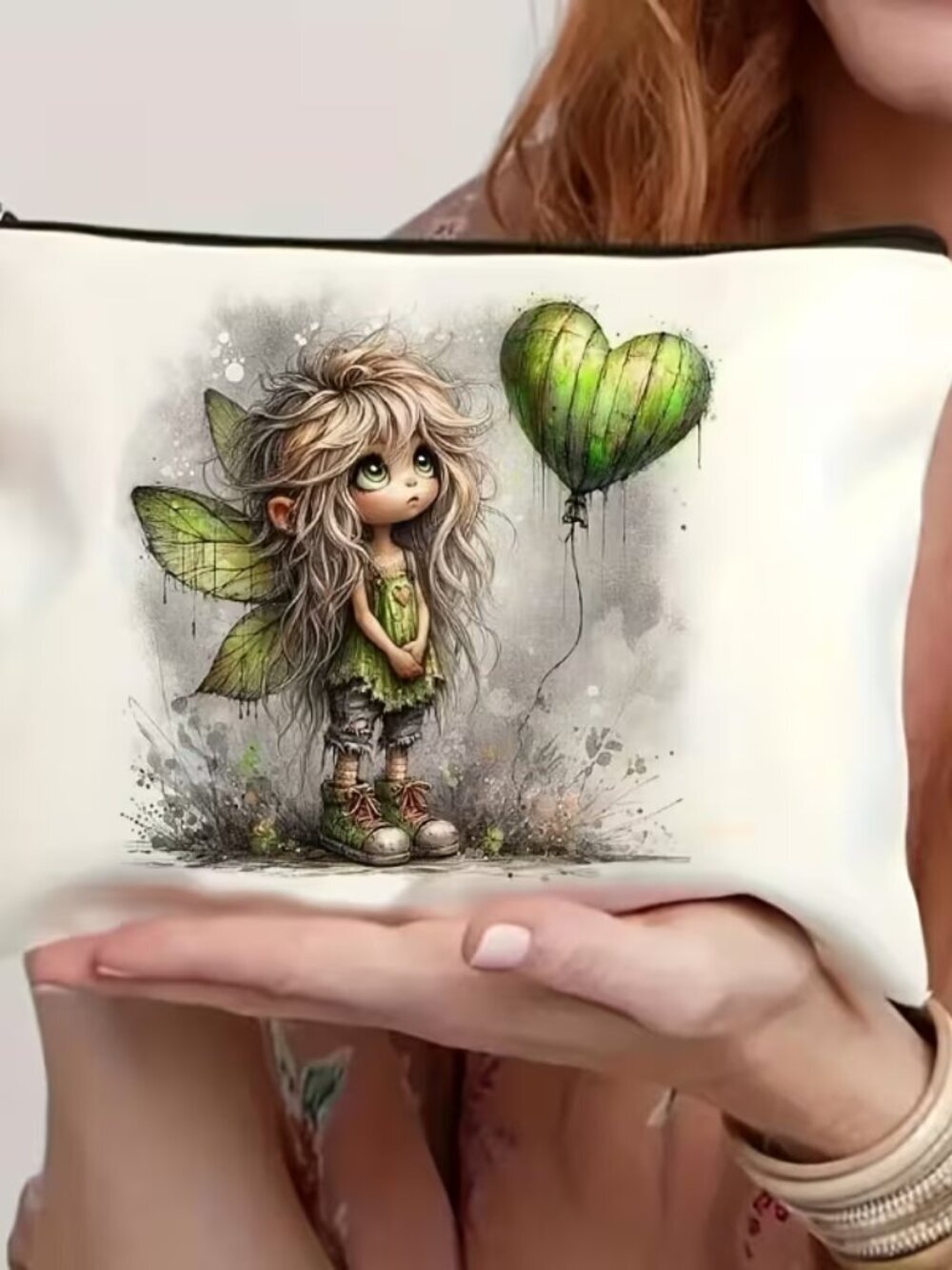 Love Balloon Wings Girl Pattern Makeup Bag